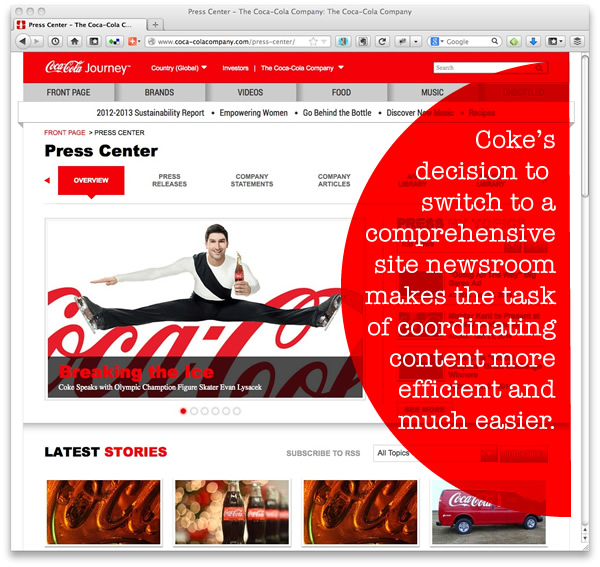 Coke made waves announcing their focus on online news distribution